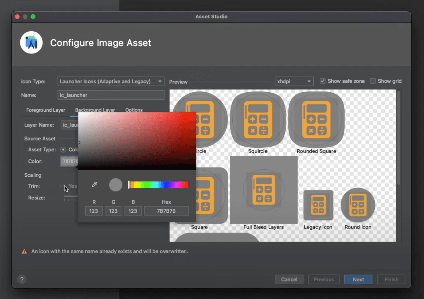 Icon Background Color