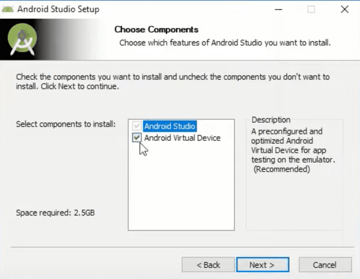 Android Studio Installation Second Window