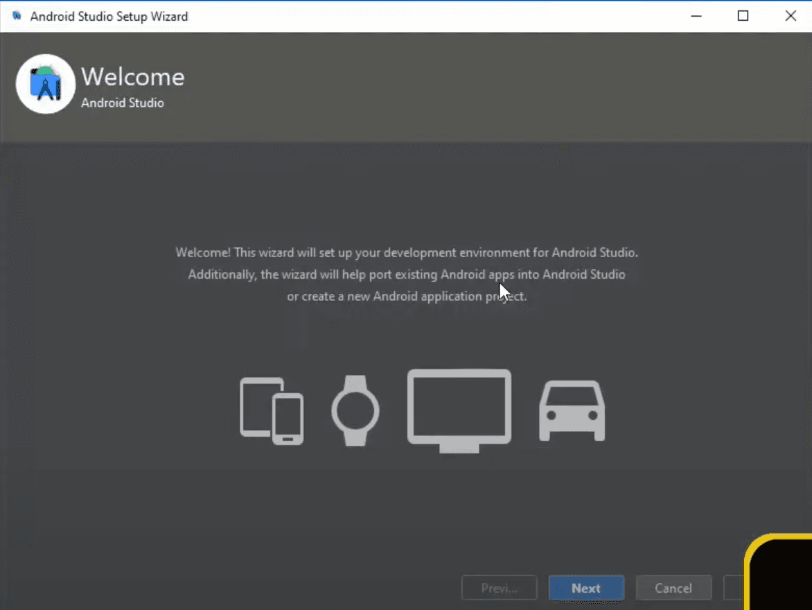 Android Studio Welcome
