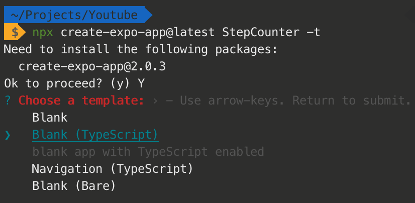 Initialize a new Expo app using npx create-expo-app